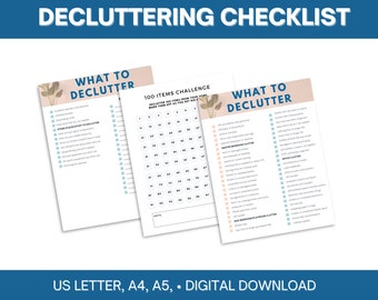 Simple decluttering checklist, printable decluttering list, home management printable, decluttering checklist, home organization printable