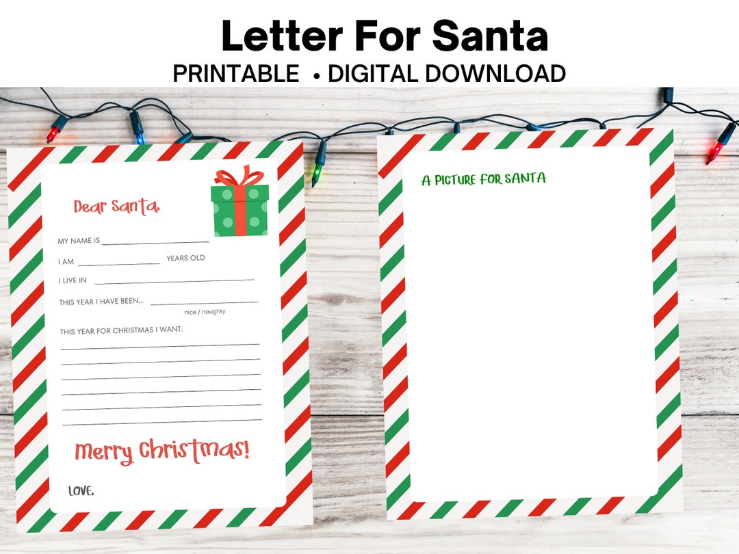 Letter to Santa, Printable Santa Letter, Christmas Coloring Page ...