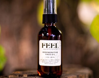 Regenerative Face Oil, Organic Anti-Aging Serum, Castor, Jojoba, Frankincense