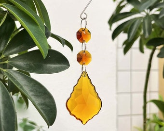 Crystal Suncatcher - Crystal Window Charm - Natural Stone Sun Catcher - Handmade Crystal Art - Unique Gift - Mom Gift