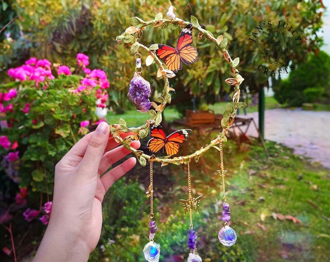 Butterfly Crystal Suncatcher, Window Prism Hanging Decor, Butterfly