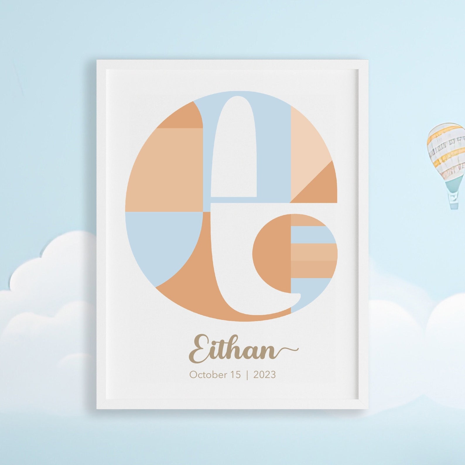 Letter E Wall Decor, Letter E Wall Art, Printable Art Letter E, Baby