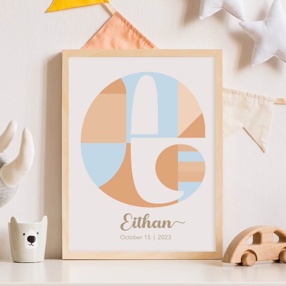 Letter E Wall Decor, Letter E Wall Art, Printable Art Letter E, Baby