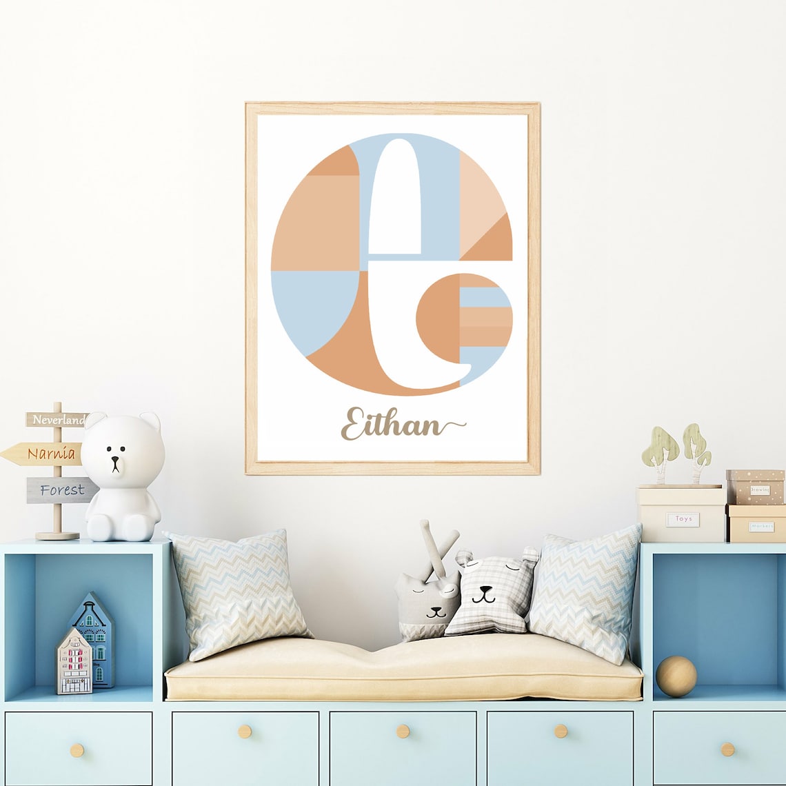 Letter E Wall Decor, Letter E Wall Art, Printable Art Letter E, Baby