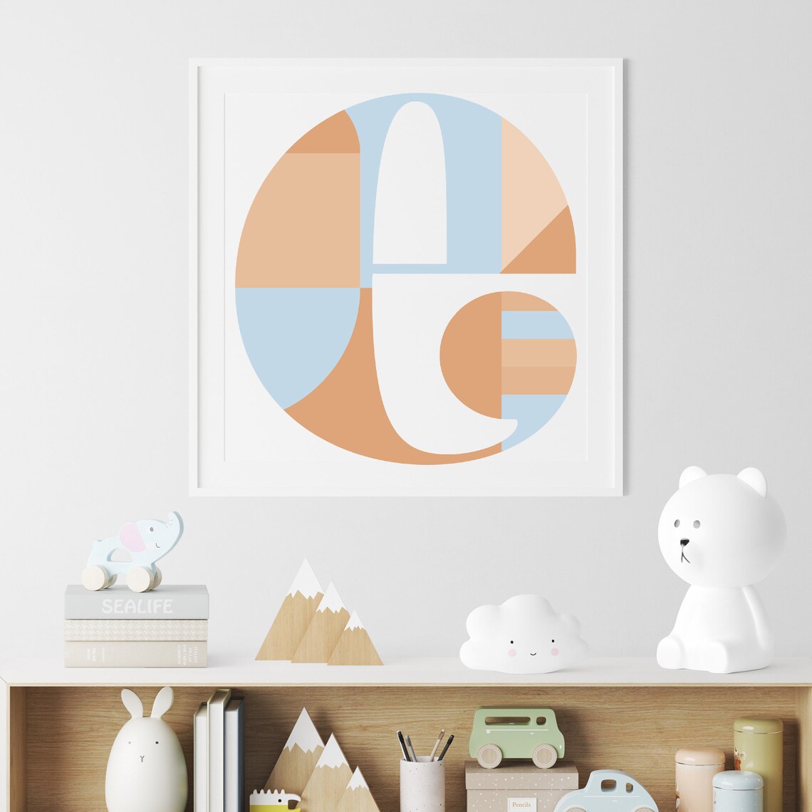 Letter E Wall Decor, Letter E Wall Art, Printable Art Letter E, Baby