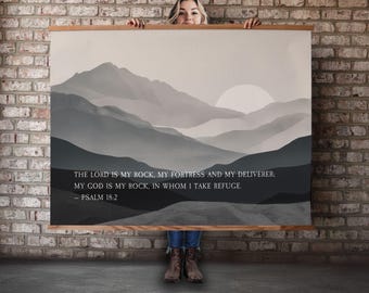Cartello Da Parete Rustico 'La Fede Può Spostare Le Montagne' - Versetto Biblico - Arredo Casa