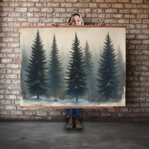 Handmade Christmas Tree Tapestry: Vintage Farmhouse Wall Art