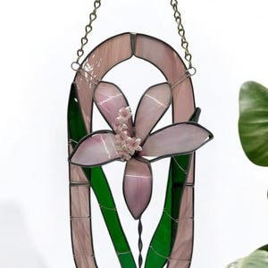 Vintage 3-D Day Lily in Fused and Copper Foiled Stained Glass