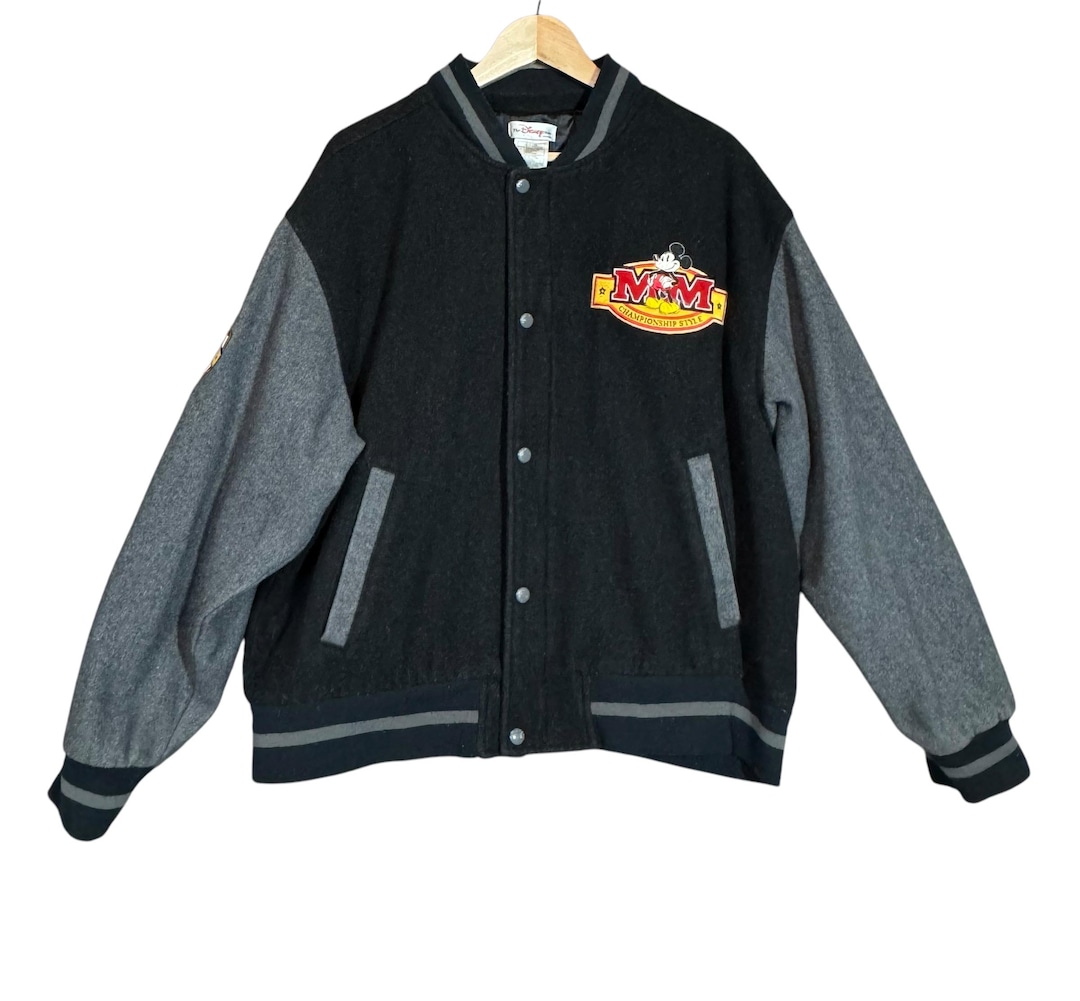 Vintage 90's Men's Disney Store Mickey Mouse Varsity Bomber Jacket