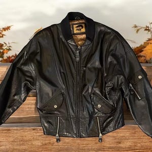 Vintage Foxrun Genuine Leather Women’s Black Motorcycle Jacket Size Medium
