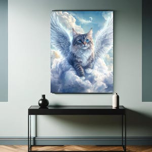 Pet Loss Gift Personalized Angel Dog Portrait with Wings - A Heartwarming Memorial for Your Beloved Pet Dog in Heaven Pet Photo Keepsake