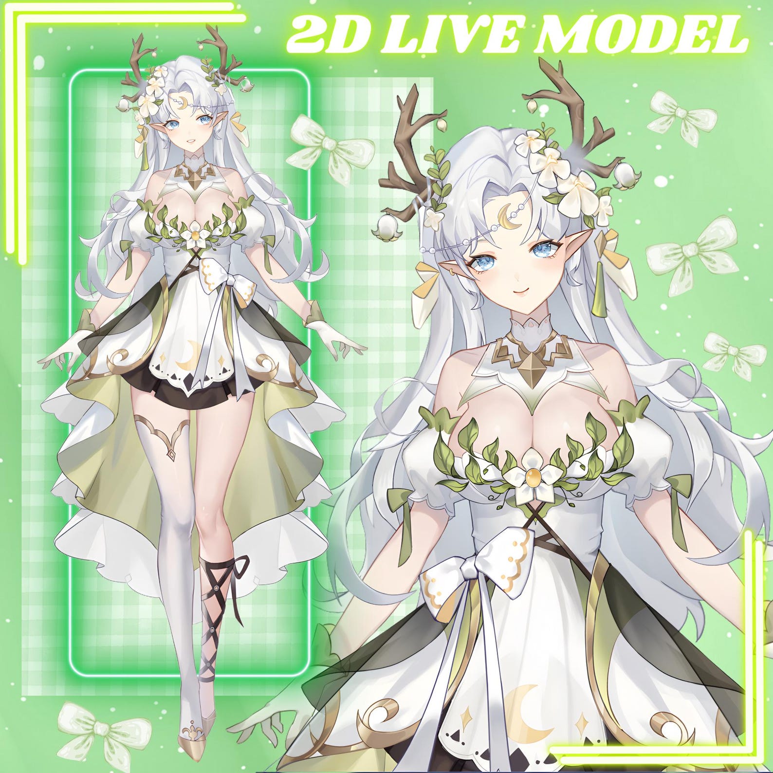 2D Live Premade Vtuber Model/fully Rigged-twitch Stream-streamer-forest ...