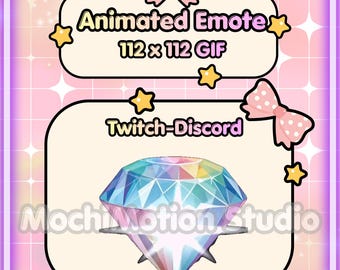 Animated Emote Diamond Spin -Twitch-Discord-Transparent GIF-Ready to use-Streaming-Cute-Kawaii-HQ-Heart-Love-Digital Art.