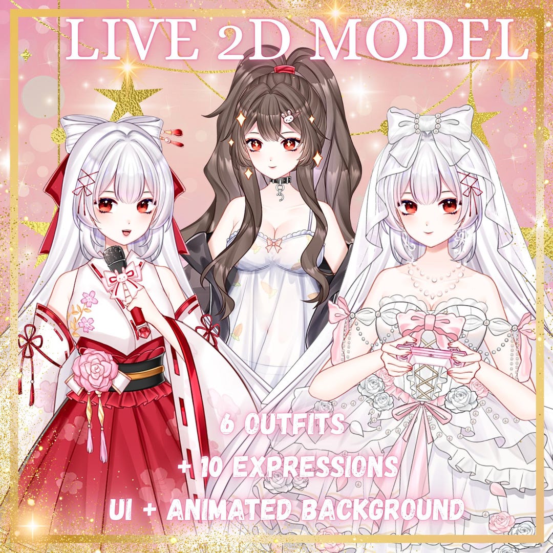 2D Live Premade Vtuber Model/fully Rigged-twitch Stream-streamer-hq ...