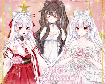 Modelo de Vtuber prefabricado en vivo 2D/completamente manipulado, transmisión de Twitch, transmisor, HQ, atuendo, expresiones, UI, Foxy, Cat, Vtube Studio, uso comercial.