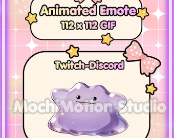 Animated Emote Chibi Purple Ditto Pokemon -Twitch-Discord-Transparent GIF-Ready to use-Streaming-Cute-Kawaii-HQ-Heart-Love-Digital Art.