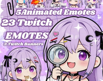 Emotes Chibi - Emotes animados para streamers - Twitch - HQ - Emotes listos para usar - Lindos - Anime - Kawaii