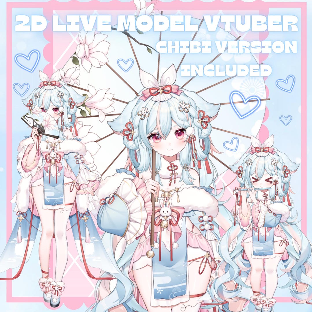 2D Live Premade Vtuber Model/fully Rigged-twitch Stream-streamer-hq ...