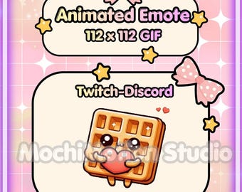 Shop Gift ! Animated Emote Chibi Waffle Love -Twitch-Discord-Transparent GIF-Ready to use-Streaming-Cute-Kawaii-HQ-Heart-Love-Digital