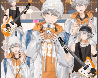 Cachorro macho prefabricado en 2D en vivo - Vtuber - Modelo 2D en vivo - Listo para usar - Niño - Transmisor digital - Activo 2D - Avatar lindo - Hombre - Completamente manipulado