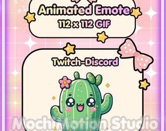 Animated Emote Dancing Cactus -Twitch-Discord-Transparent GIF-Ready to use-Streaming-Cute-Kawaii-HQ-Heart-Love-Digital Art.