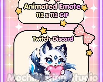 Blue Magical Fox-Animated Emote Meowth -Twitch-Discord-Transparent GIF-Ready to use-Streaming-Cute-Kawaii-Pokemon-HQ-Heart-Love-Digital Art.