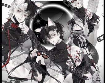 Gato cantante masculino en vivo 2D prefabricado Vtuber - Modelo 2D en vivo - Listo para usar - Niño - Transmisor digital - Activo 2D - Avatar lindo - Hombre - Completamente manipulado