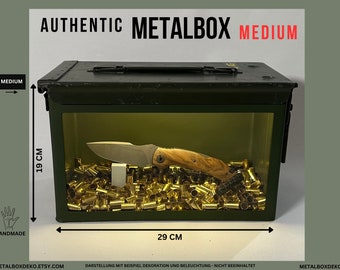 MetalBOX Vitrine MEDIUM - Munitionskiste NATO, Messer, Home Deko, Metallbox, Metallkiste, Box, Kiste, Truhe
