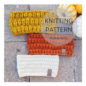 KNITTING PATTERN: Trigo Headband/Beginner knitting headband pattern/Instructions for adult and child sizes