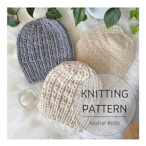 KNITTING PATTERN: Vereda Hat/Knit hat pattern/Knitting pattern/Instructions for child and adult in super bulky, bulky and worsted