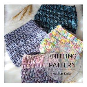 KNITTING PATTERN: Trigo Cowl/Beginner knitting cowl pattern/Instructions for small and large sizes/neck warmer knit pattern