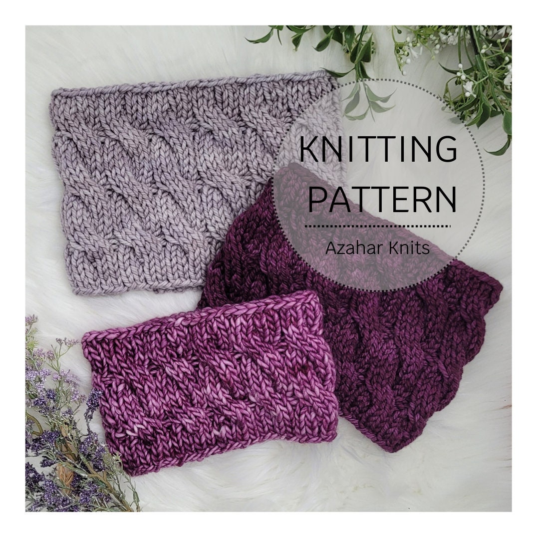 Azahar Cowl - Beginner Cable Knit Cowl Pattern: 3 Sizes (PDF Pattern ...
