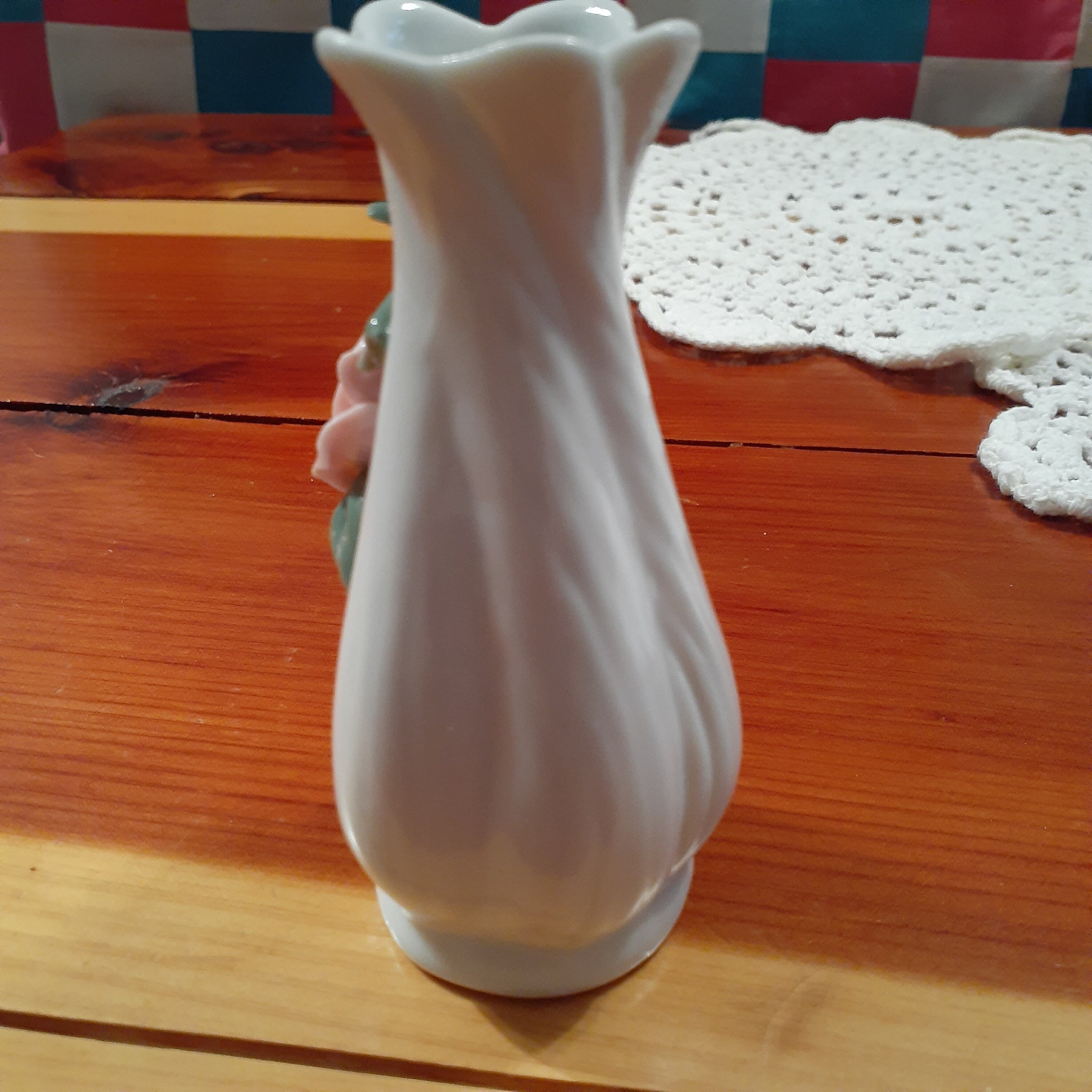 1960's Vintage Tiny White Porcelain Bud Vase With Pink Rose - Etsy