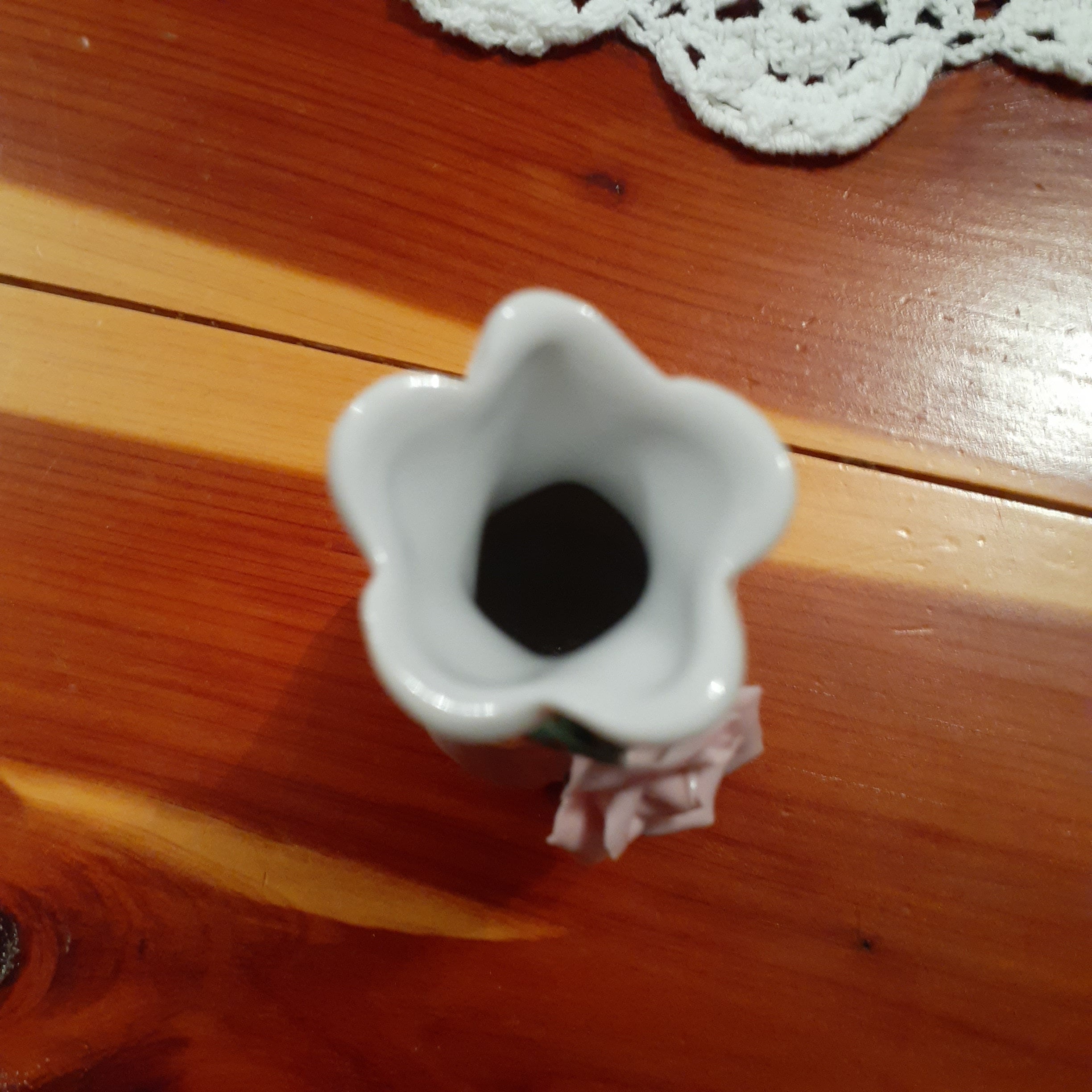 1960's Vintage Tiny White Porcelain Bud Vase With Pink Rose - Etsy