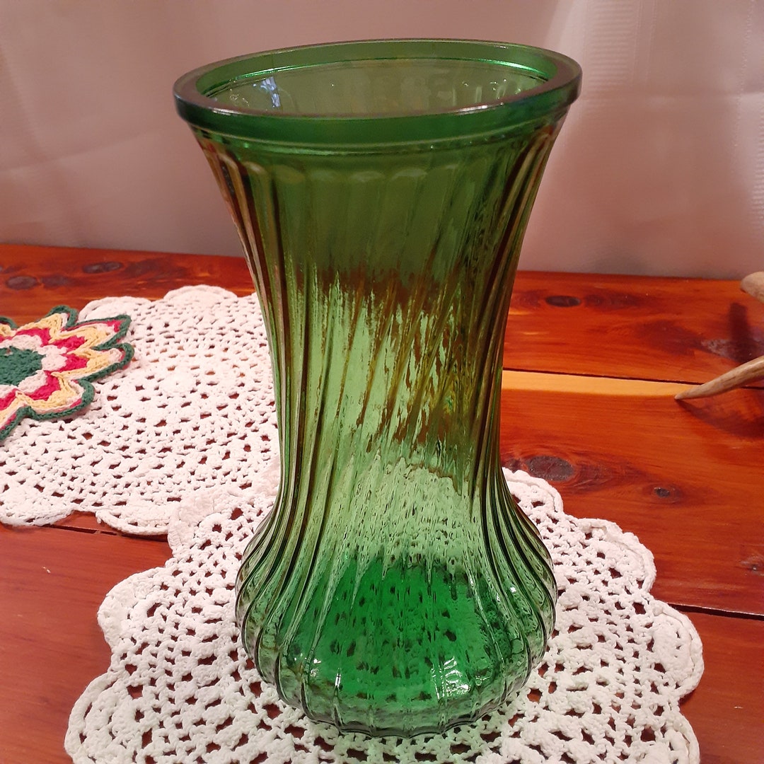 Green Hoosier Glass Vase