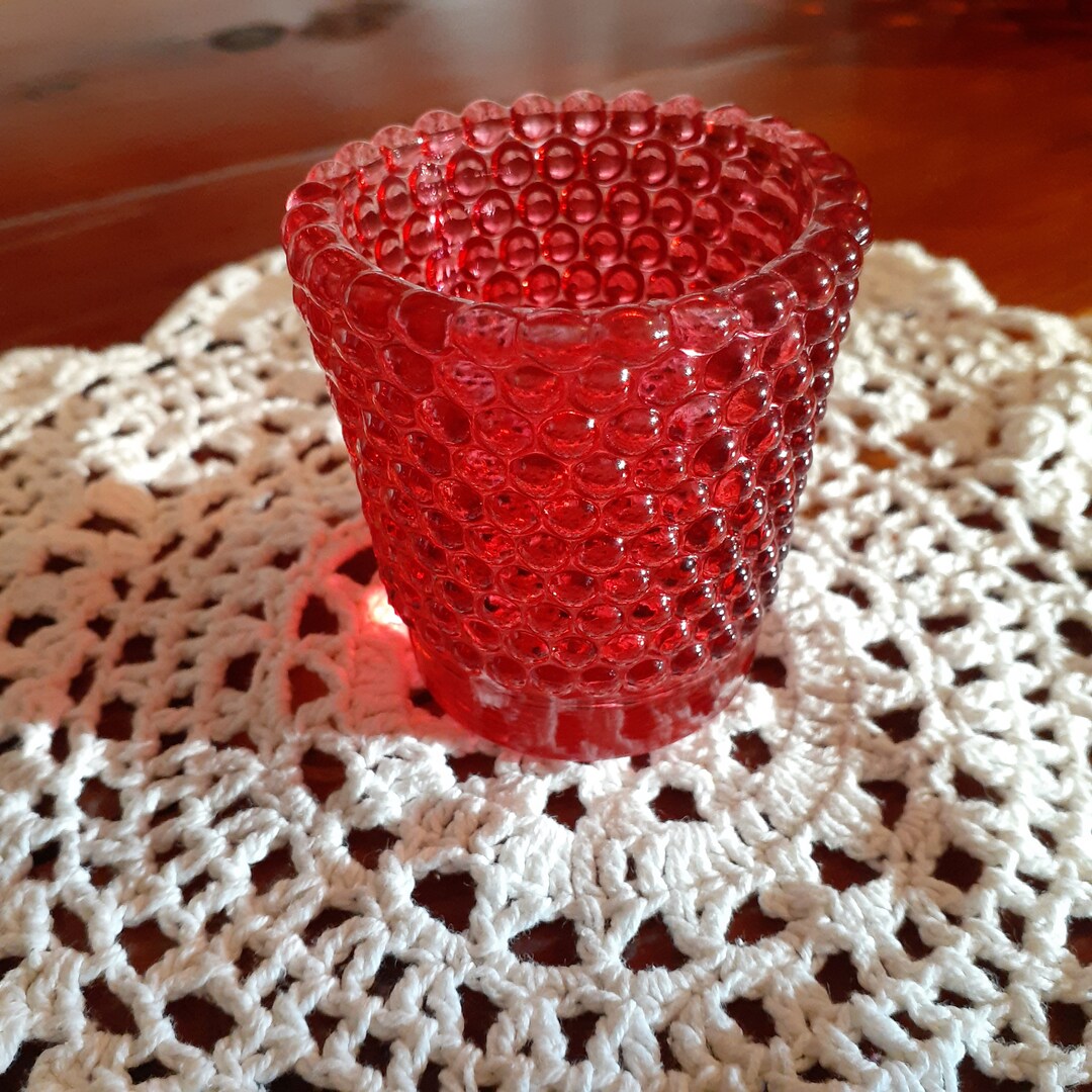 Red Vintage Hobnob Votive Candle Holder Etsy