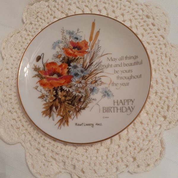 Lasting Memories Porcelain - Decorative Collector Plate - Happy Birthday