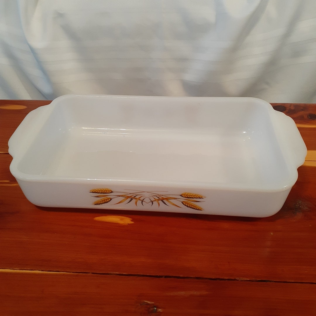 1960's Vintage Anchor Hocking Fire King Baking Dish 410 1.5 Quart Golden Wheat Etsy