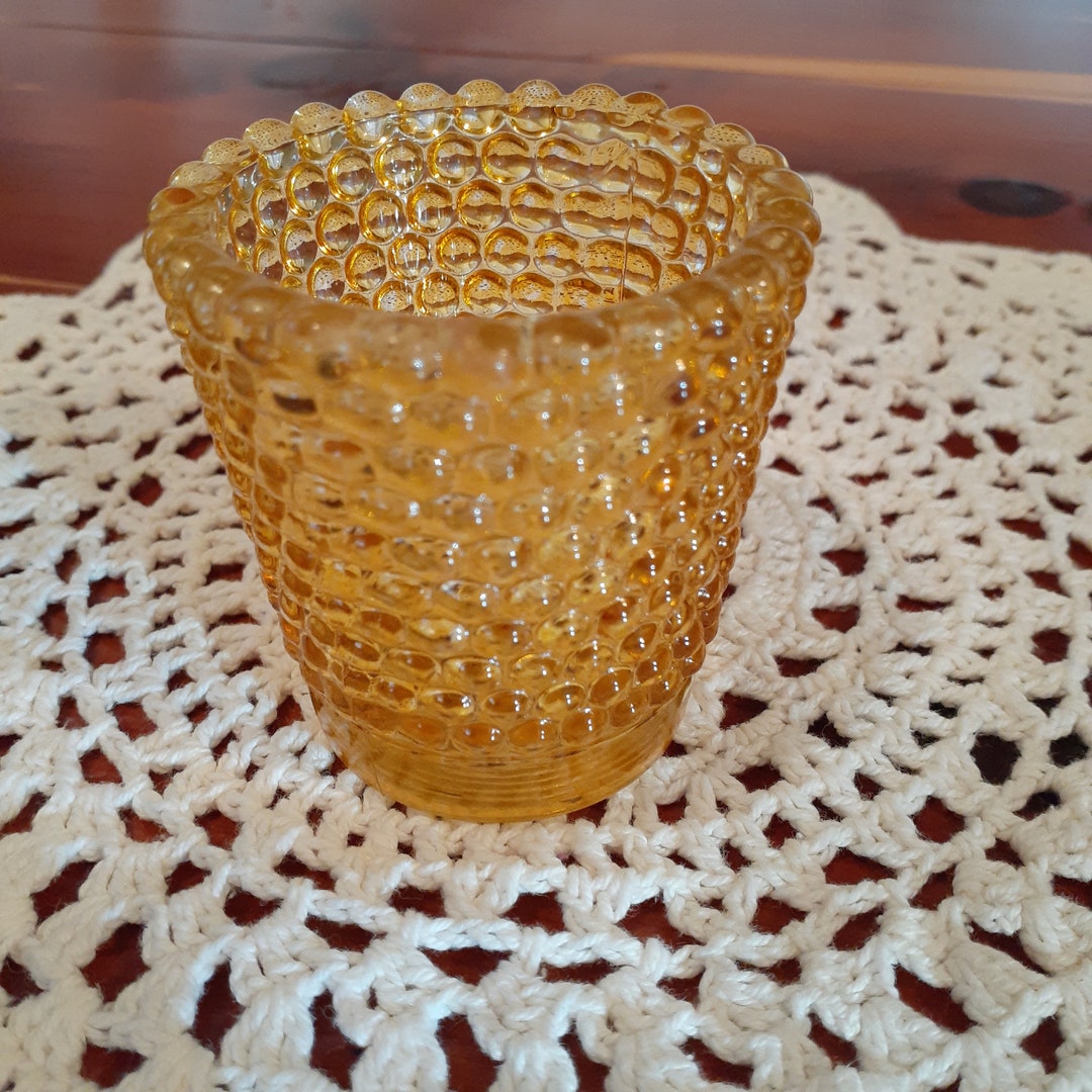 Amber Vintage Hobnob Votive Candle Holder Etsy