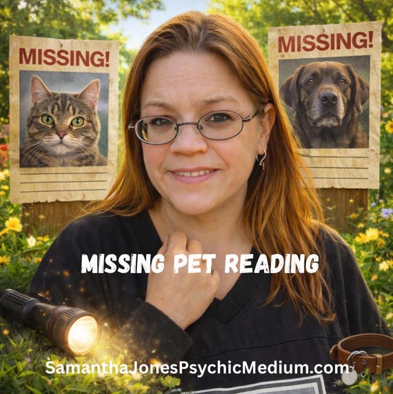 MISSING PETS Pet Psychic Reading for Missing Lost Pets. Very detailed. Location tracking. FREE Follow Up. Find My Pet. Pet detective.