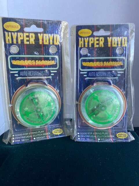 Two Hyper Yoyo Pro Spinner 1998 -green - Professional - Lot