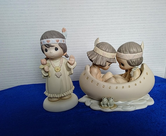 Vintage Signed Precious Moments Blessum You Figurines, 1988