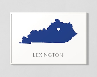 Lexington Kentucky Map Print
