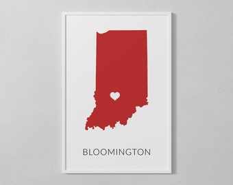 Bloomington Indiana Map Print