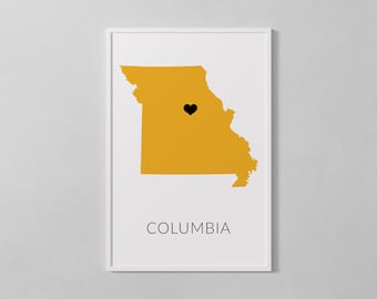 Columbia Missouri Map Print