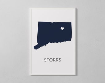 Storrs Connecticut Map Print