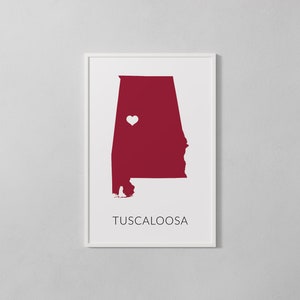 Tuscaloosa Alabama kaart afdrukken