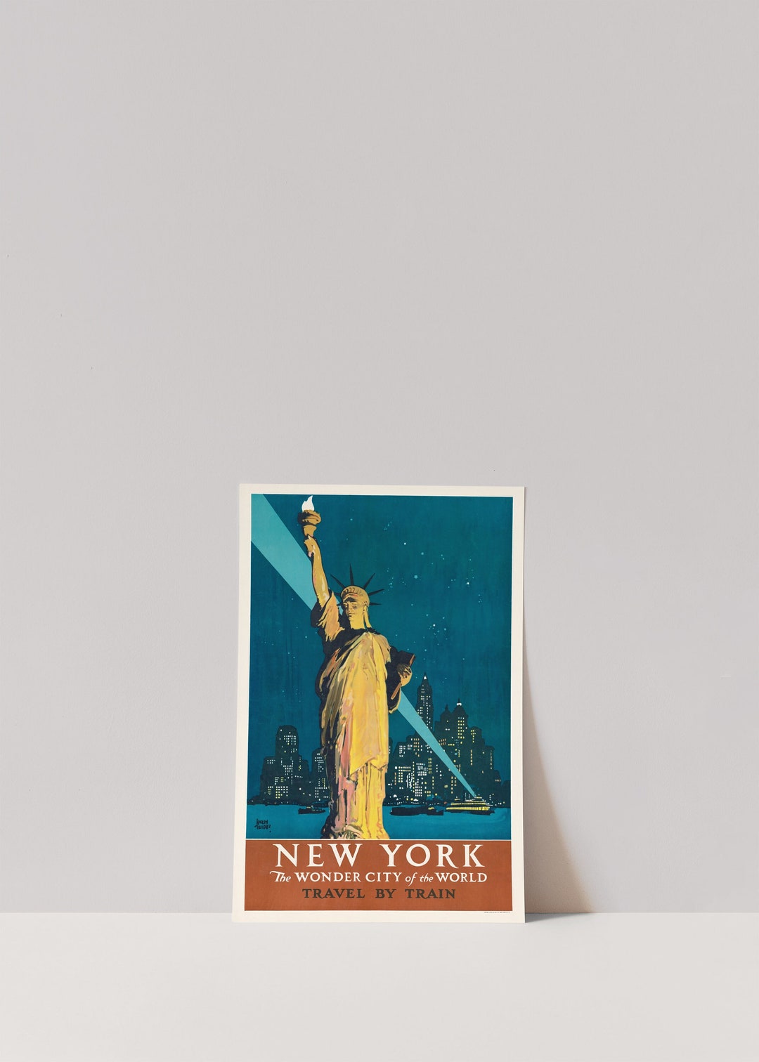 NYC Vintage Poster, Vintage Travel Poster, Vintage New York City Poster ...