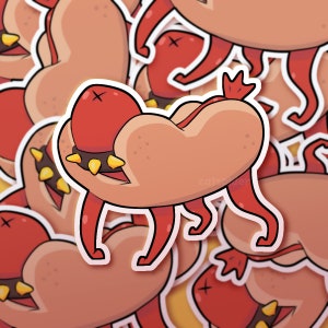 Hotdog Dog Vinyl Sticker | Funny Glossy Laptop Bottle Sticker