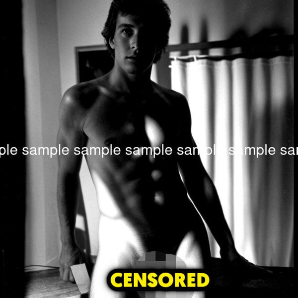 Photo print - Explicit full frontal portrait of handsome nude young model - Gay interest picture